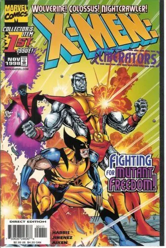 X-Men: Liberators #1 Direct Edition comic book cover, 1998