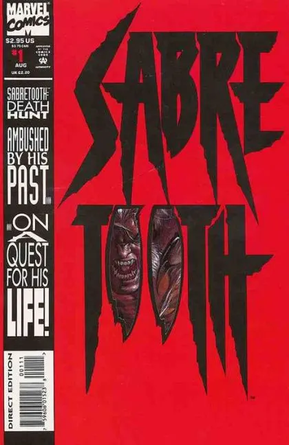 Sabretooth, Vol. 1 #1 Direct Edition comic book cover, 1993