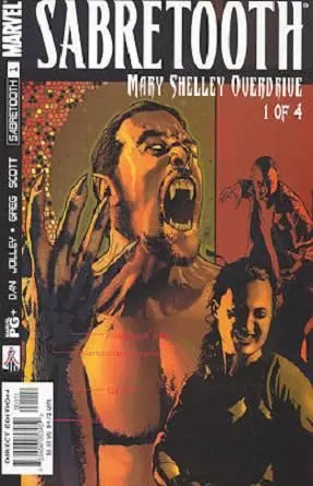Sabretooth: Mary Shelly Overdrive #1 comic book cover, 2002