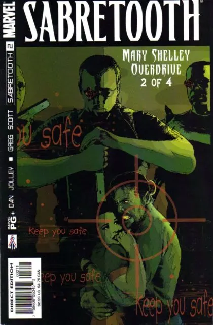 Sabretooth: Mary Shelly Overdrive #2 comic book cover, 2002
