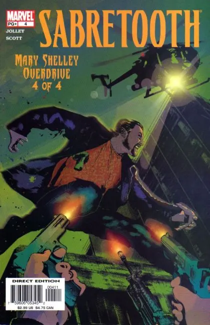 Sabretooth: Mary Shelly Overdrive #4 comic book cover, 2002