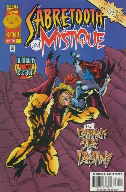 Sabretooth and Mystique #1 comic book cover, 1996