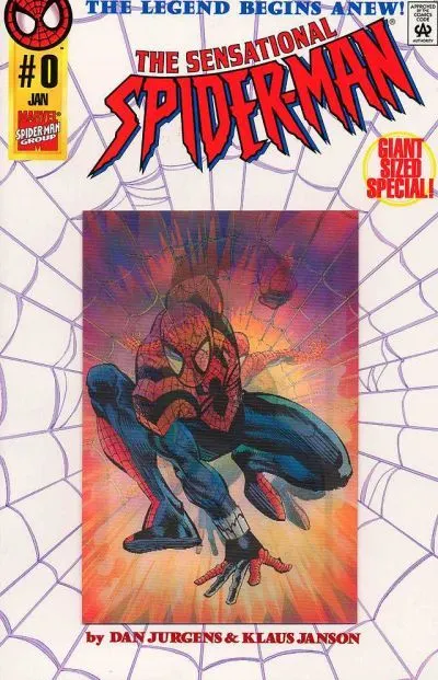 The Sensational Spider-Man, Vol. 1 #0 Newsstand Edition comic book cover, 1996