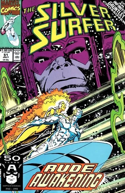 Silver Surfer, Vol. 3 #51 Direct Edition comic book cover, 1991