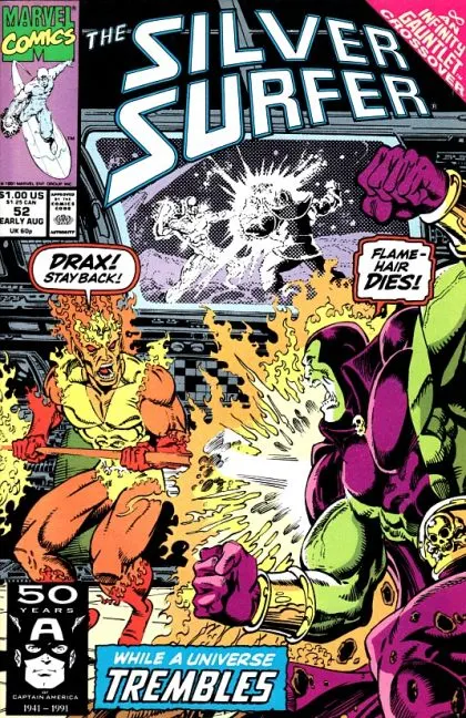 Silver Surfer, Vol. 3 #52 Direct Edition comic book cover, 1991