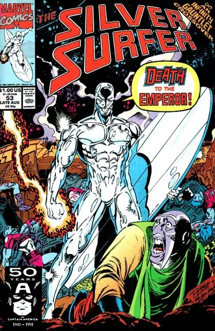 Silver Surfer, Vol. 3 #53 Direct Edition comic book cover, 1991