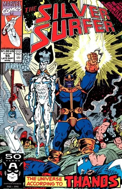 Silver Surfer, Vol. 3 #55 Direct Edition comic book cover, 1991