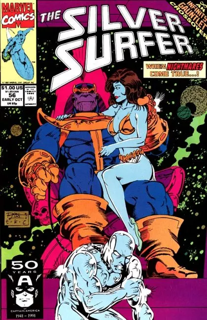Silver Surfer, Vol. 3 #56 Direct Edition comic book cover, 1991
