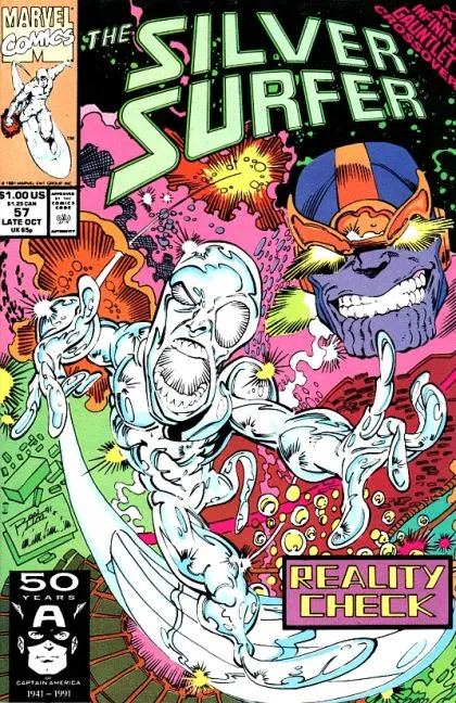 Silver Surfer, Vol. 3 #57 Direct Edition comic book cover, 1991