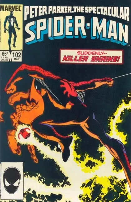 The Spectacular Spider-Man, Vol. 1 #102 Direct Edition comic book cover, 1985