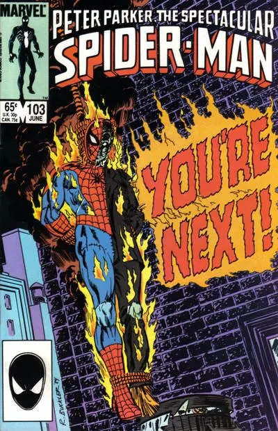 The Spectacular Spider-Man, Vol. 1 #103 Direct Edition comic book cover, 1985