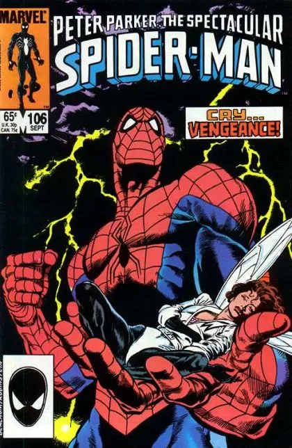 The Spectacular Spider-Man, Vol. 1 #106 Direct Edition comic book cover, 1985