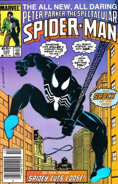 The Spectacular Spider-Man, Vol. 1 #107 Newsstand Edition comic book cover, 1985