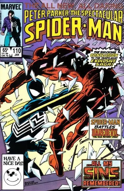 The Spectacular Spider-Man, Vol. 1 #110 Direct Edition comic book cover, 1986