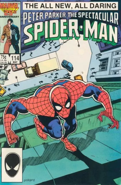 The Spectacular Spider-Man, Vol. 1 #114 Direct Edition comic book cover, 1986