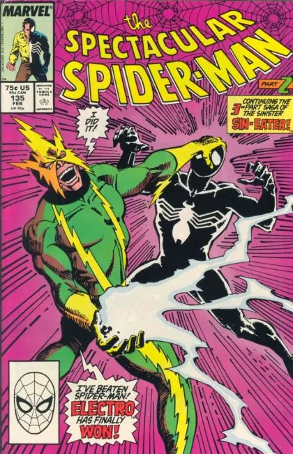 The Spectacular Spider-Man, Vol. 1 #135 Direct Edition comic book cover, 1988