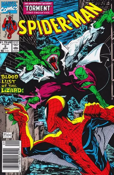 Spider-Man, Vol. 1 #2 Newsstand Edition comic book cover, 1990
