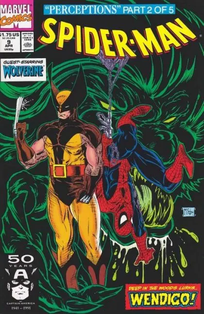 Spider-Man, Vol. 1 #9 Direct Edition comic book cover, 1991