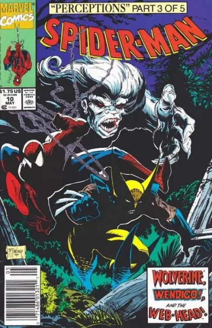 Spider-Man, Vol. 1 #10 Newsstand Edition comic book cover, 1991