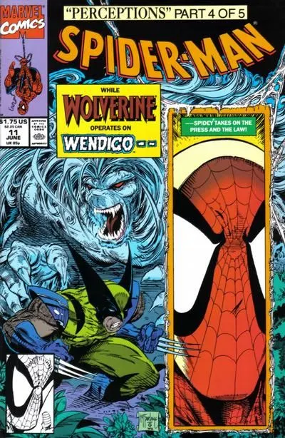 Spider-Man, Vol. 1 #11 Direct Edition comic book cover, 1991