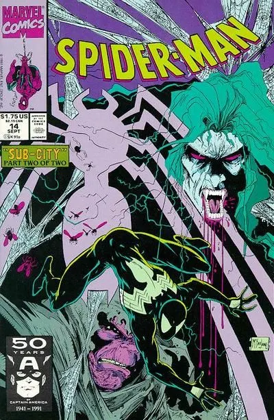 Spider-Man, Vol. 1 #14 Direct Edition comic book cover, 1991