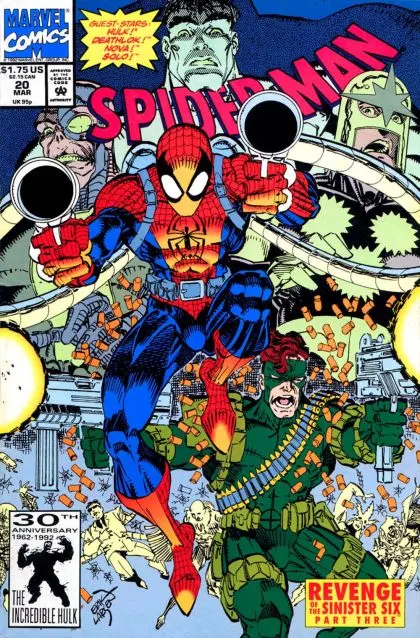 Spider-Man, Vol. 1 #20 Direct Edition comic book cover, 1992
