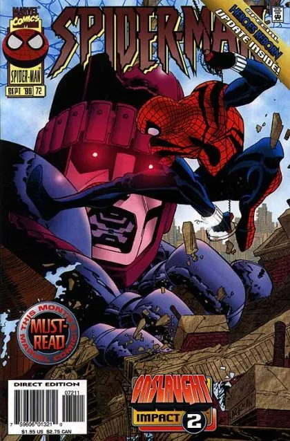 Spider-Man, Vol. 1 #72 Direct Edition comic book cover, 1996