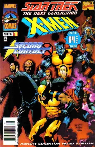 Star Trek / X-Men: Second Contact #1 Newsstand Edition comic book cover, 1998
