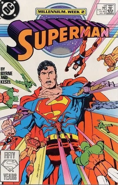 Superman, Vol. 2 #13 Direct Edition comic book cover, 1988