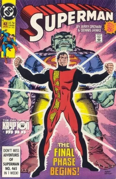 Superman, Vol. 2 #42 Direct Edition comic book cover, 1990