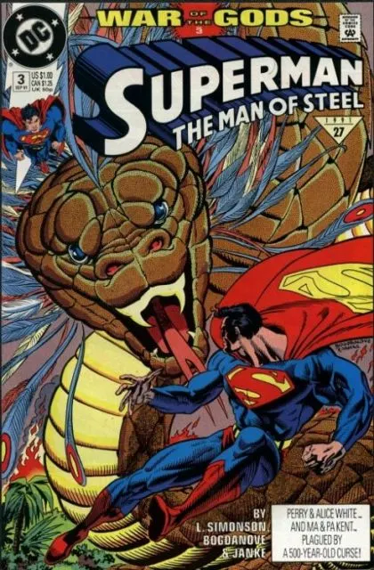 Superman: The Man of Steel #3 Direct Edition comic book cover, 1991