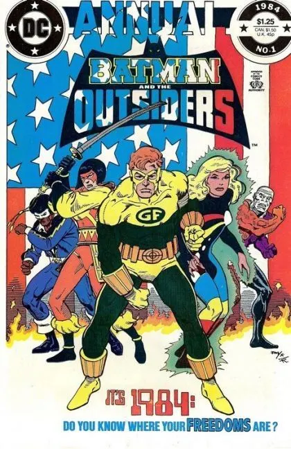 Batman and the Outsiders, Vol. 1 Annual #1 Direct Edition comic book cover, 1984