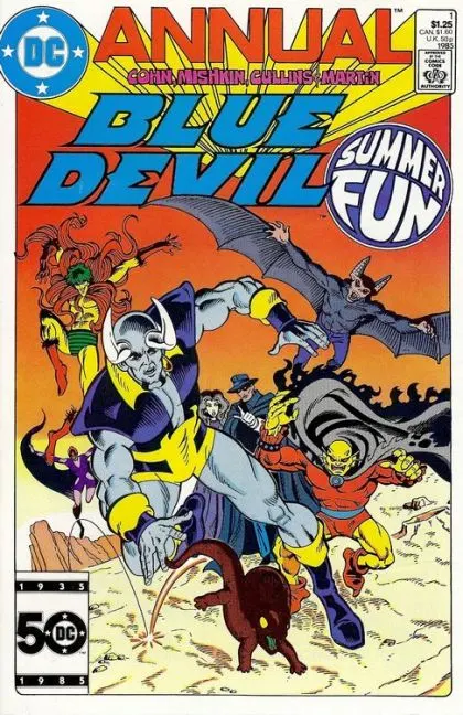 Blue Devil Annual #1 Direct Edition comic book cover, 1985