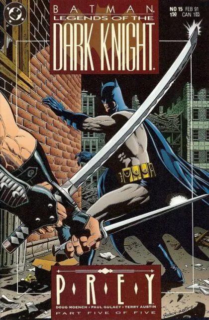 Batman: Legends of the Dark Knight #15 Direct Edition comic book cover, 1991