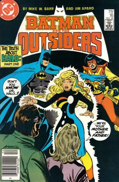 Batman and the Outsiders, Vol. 1 #16 Newsstand Edition comic book cover, 1984