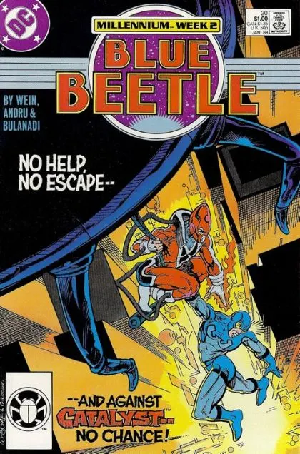 Blue Beetle, Vol. 7 #20 Direct Edition comic book cover, 1988