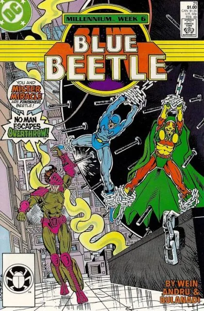 Blue Beetle, Vol. 7 #21 Direct Edition comic book cover, 1988