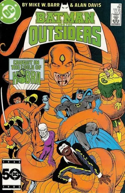 Batman and the Outsiders, Vol. 1 #26 Direct Edition comic book cover, 1985