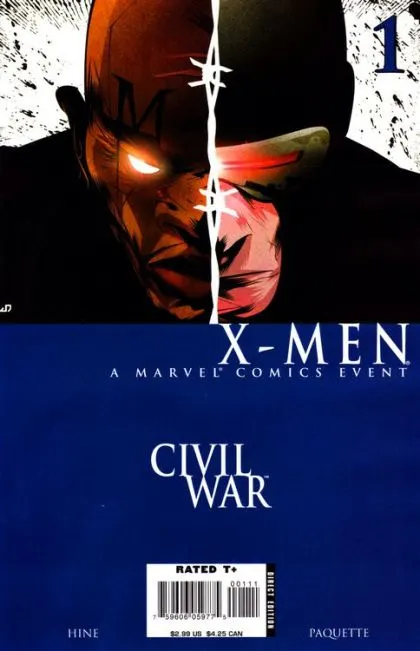 Civil War: X-Men #1 First Printing comic book cover, 2006