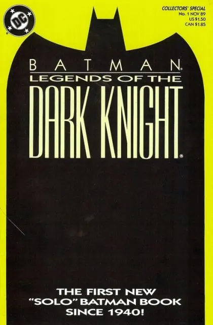 Batman: Legends of the Dark Knight #1 Yellow Edition comic book cover, 1989