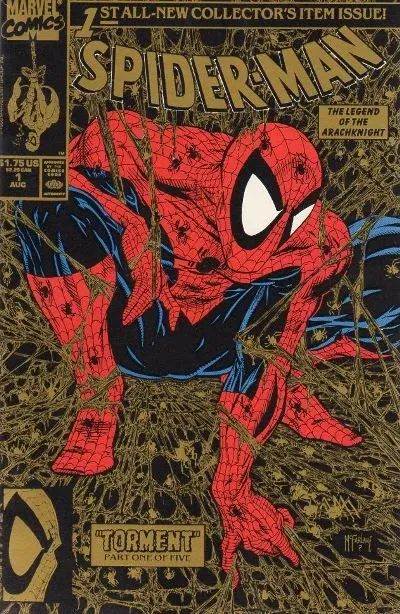 Spider-Man, Vol. 1 #1 2nd Printing Direct Edition comic book cover, 1990