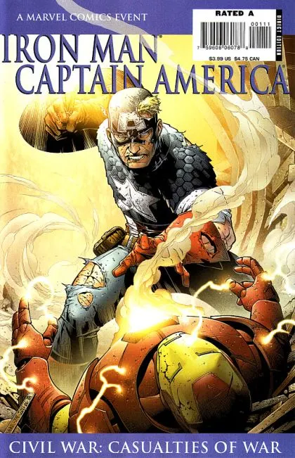 Iron Man/Captain America: Casualties of War #1 Captain America Variant Cover comic book cover, 2007