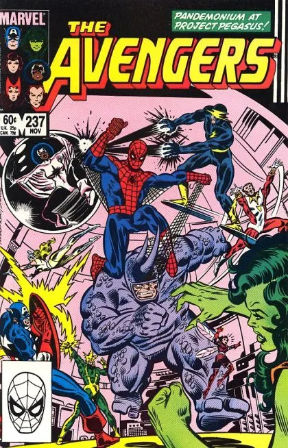 The Avengers, Vol. 1 #237 Direct Edition comic book cover, 1983