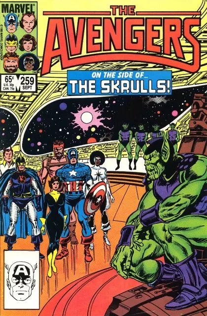 The Avengers, Vol. 1 #259 Direct Edition comic book cover, 1985