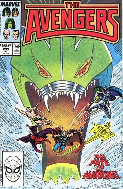 The Avengers, Vol. 1 #293 Direct Edition comic book cover, 1988