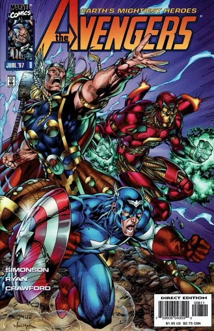 The Avengers, Vol. 2 #8 Direct Edition comic book cover, 1997