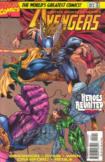 The Avengers, Vol. 2 #12 Direct Edition comic book cover, 1997