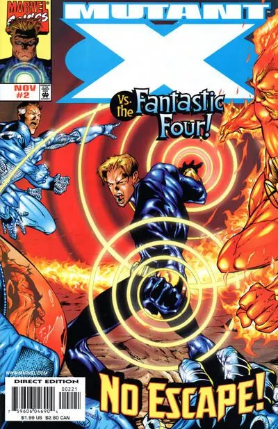 Mutant X #2 Variant Edition comic book cover, 1998
