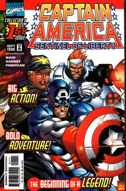 Captain America: Sentinel of Liberty, Vol. 1 #1 comic book cover, 1998