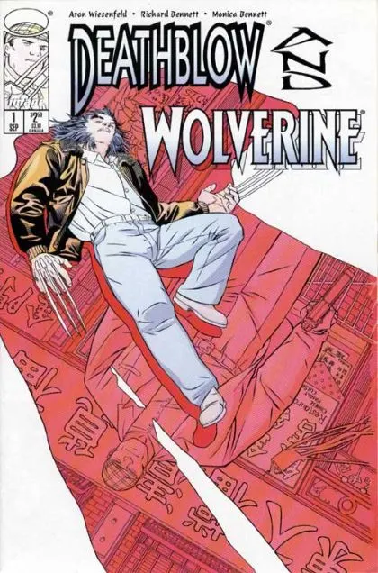 Deathblow / Wolverine #1 comic book cover, 1996